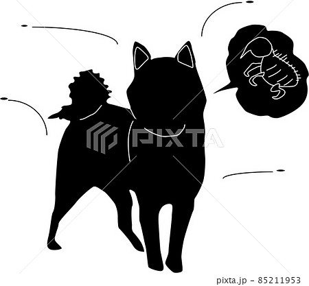 犬に寄生するダニのシルエット 85211953