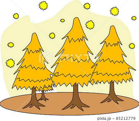 シンプルな杉の花粉のイラスト素材 85212779
