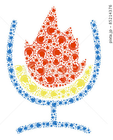 Wine Glass Fire Recursion Icon Mosaic of Self Icons 85214376