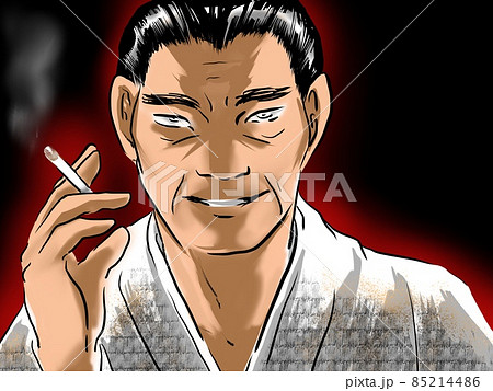 少年漫画強面借金取立てヤクザの恐喝イラストのイラスト素材