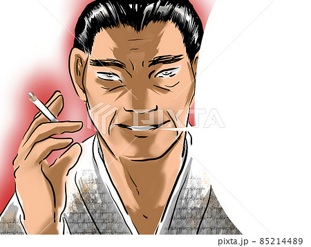 少年漫画強面借金取立てヤクザの恐喝イラスト 85214489