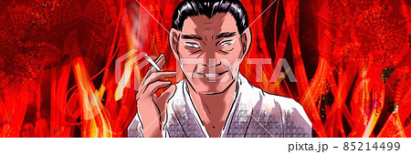 少年漫画強面借金取立てヤクザの恐喝イラスト 85214499