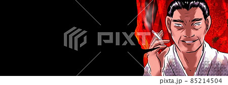 少年漫画強面借金取立てヤクザの恐喝イラスト 85214504