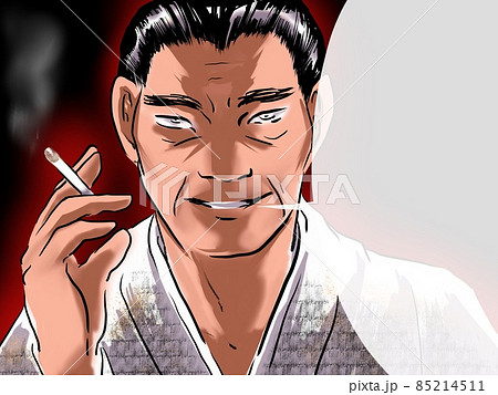 少年漫画強面借金取立てヤクザの恐喝イラスト 85214511