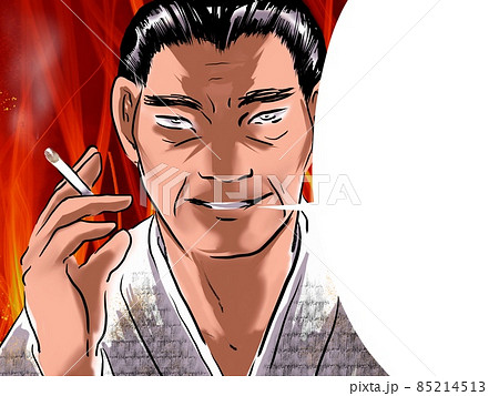 少年漫画強面借金取立てヤクザの恐喝イラスト 85214513