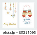 Christmas greeting cards set. Vector illustration in boho style. 85215093