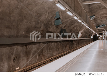 Modern urban underground transport station Modern urban underground transport station 85216645