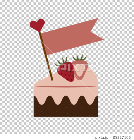 いちごのチョコレートケーキのイラスト 85217106