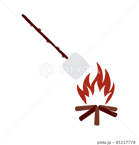 Iicon Of Camping Fire With Marshmallow Iicon Of Camping Fire With Marshmallow 85217778