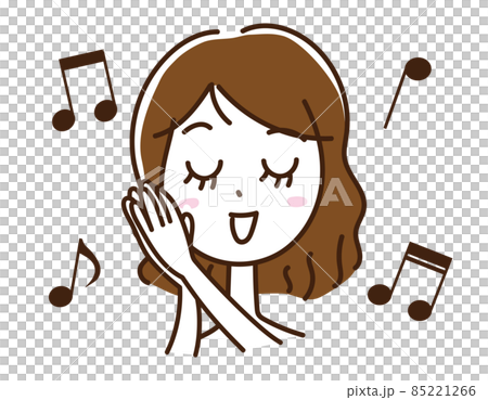 Female music, singing notes, facial expressions, sleeping, sleeping, happy 85221266