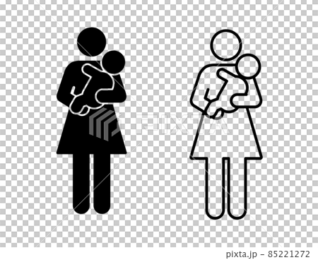 赤ちゃんと母親　公共アイコン 85221272
