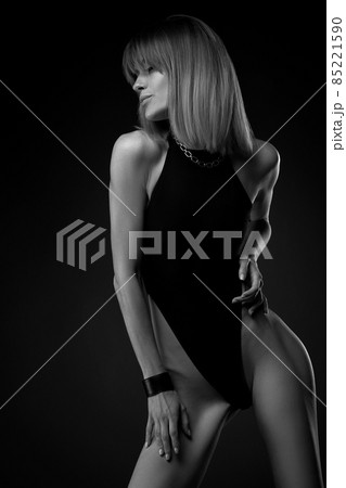 Fashionable sexy blonde woman with perfect body 85221590