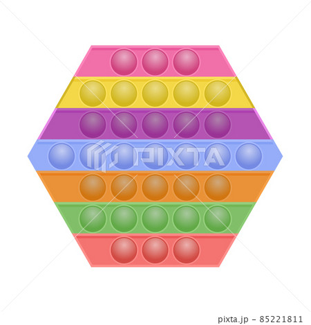Colorful Popit Isolated on White Background. Antistress Toy. Bubble Sensor for Kids Fingers Colorful Popit Isolated on White Background. Antistress Toy. Bubble Sensor for Kids Fingers 85221811