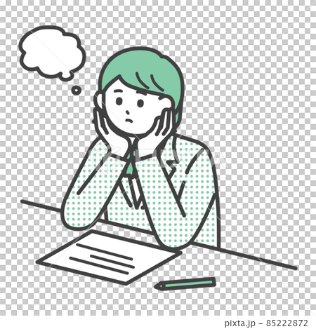 Illustration material of student girl thinking Illustration material of student girl thinking 85222872