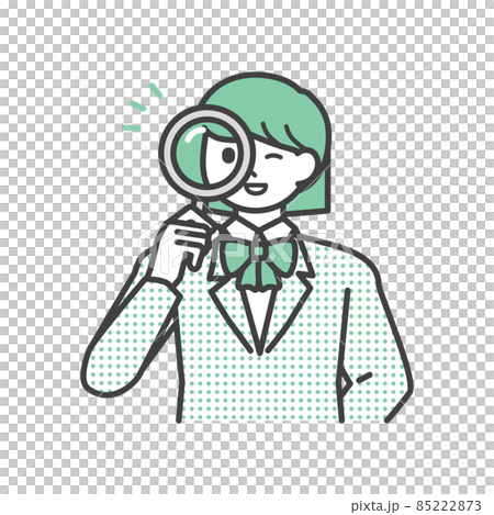 Illustration material of student girl holding a magnifying glass Illustration material of student girl holding a magnifying glass 85222873