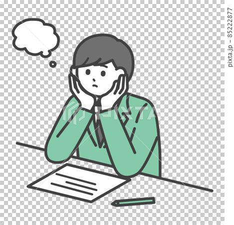 Illustration material of a student boy thinking Illustration material of a student boy thinking 85222877