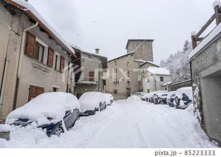Bormio Medieval village Valtellina Italy under the snow in winter Bormio Medieval village Valtellina Italy under the snow in winter 85223333