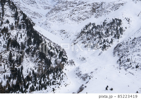 snow hiking forest panorama landscape mountains of Santa Caterina valfurva italian Alps in winter snow hiking forest panorama landscape mountains of Santa Caterina valfurva italian Alps in winter 85223419
