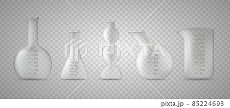 Empty laboratory and medical flasks isolated 85224693