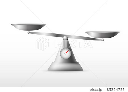 Metal trade scales. Realistic symbol of measurement and balance Metal trade scales. Realistic symbol of measurement and balance 85224725