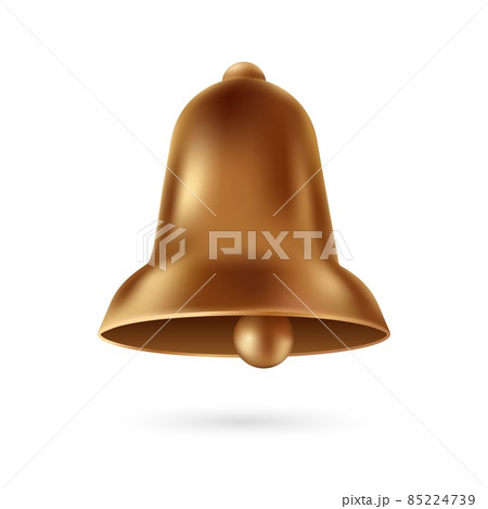 Brown realistic bell. Decoration symbol of merry christmas 85224739