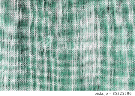 Green cotton weave fabric macro texture with vertical pattern 85225596