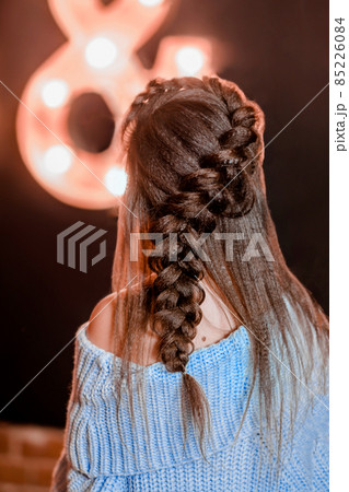 lush french braid. pigtail for girls. pretty haircut. hairdresser services. hair stylist work 85226084