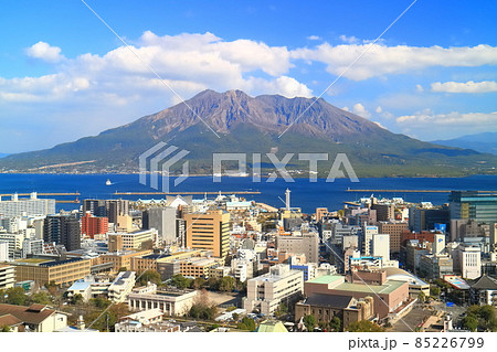 【鹿児島県】城山公園展望台から見た桜島 85226799