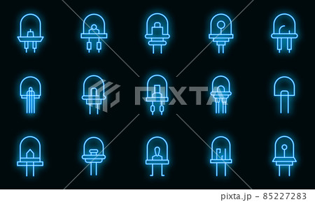Diode icons set vector neon Diode icons set vector neon 85227283