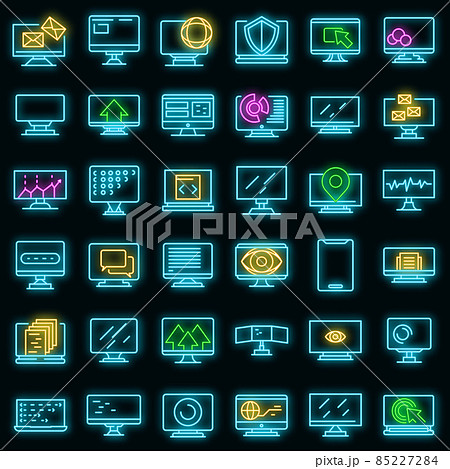 Monitor icons set vector neon Monitor icons set vector neon 85227284