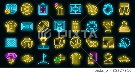Referee icons set vector neon 85227316