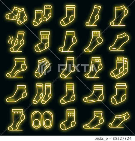 Socks icons set vector neon Socks icons set vector neon 85227324