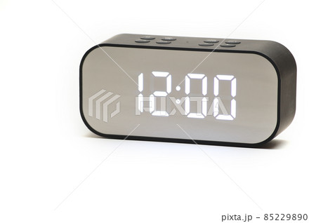 Clock with a time of 12 hours 00 minutes on a white background 85229890