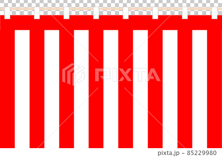 紅白幕のイラスト。卒業式、入学式、入社式、祭り、地鎮祭、竣工式のイメージ。 85229980