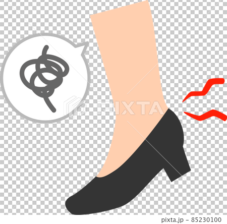 Image of foot and shoe rubbing with pumps 85230100