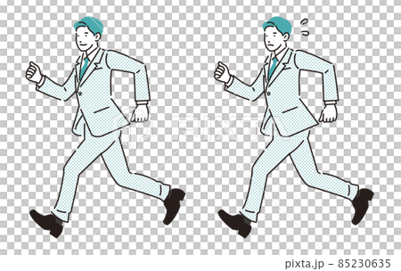人物 走るビジネスパーソン男性セット 人物 走るビジネスパーソン男性セット 85230635
