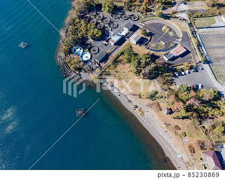 滋賀県長浜市 姉川の河口付近(琵琶湖)2021.11撮影/空撮 ドローン 滋賀県長浜市 姉川の河口付近(琵琶湖)2021.11撮影/空撮 ドローン 85230869