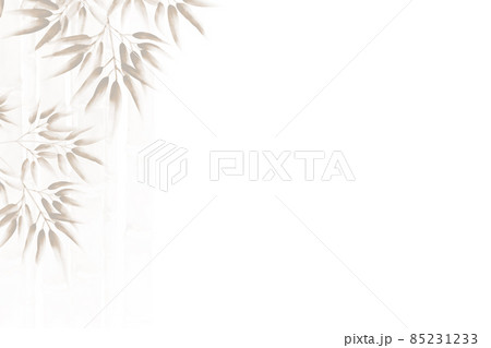 薄墨茶色の水墨画っぽい竹林の背景イラスト 背景白 横 他色有 85231233