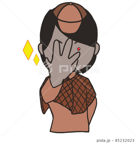 厨二病のポーズをとる中年の探偵 女2 のイラスト素材