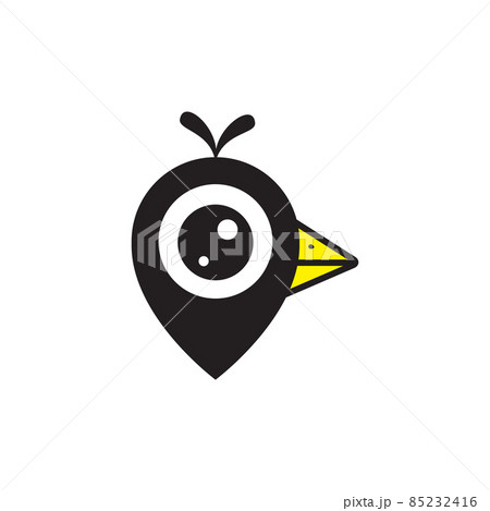 little bird with pin map location logo design vector graphic symbol icon sign illustration creative idea 85232416