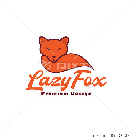 orange head fox with long tail logo design vector graphic symbol icon sign illustration creative idea 85232488