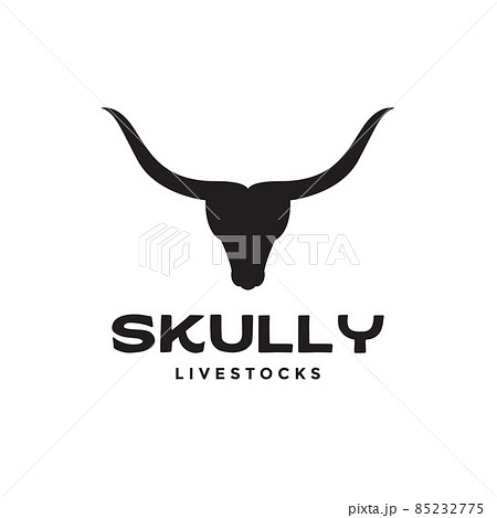 black head skull long horn logo design vector graphic symbol icon sign illustration creative idea 85232775