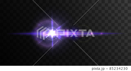 Purple Vector Glowing sun beam with lensflare. Very peri light flash Purple Vector Glowing sun beam with lensflare. Very peri light flash 85234230