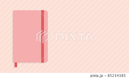 ピンク色のかわいい手帳 無地のシンプルなスケジュール帳 メモ ダイアリーの素材のイラスト素材