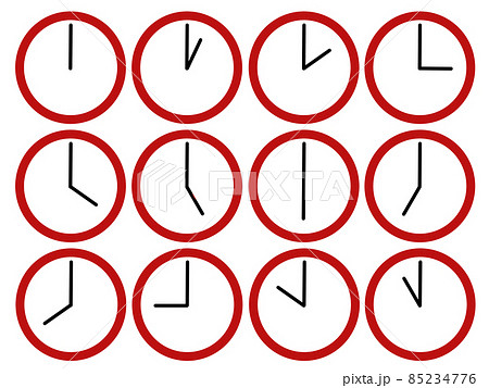 赤い時計のイラスト素材 85234776