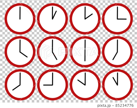 赤い時計のイラスト素材 85234776