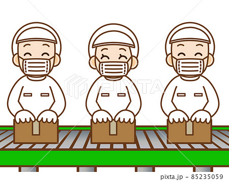 ライン作業をする従業員5 85235059