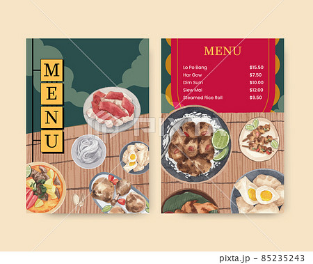Menu template with Hong Kong food concept,watercolor style Menu template with Hong Kong food concept,watercolor style 85235243