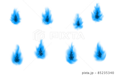火の玉エフェクト ダークな青 のイラスト素材