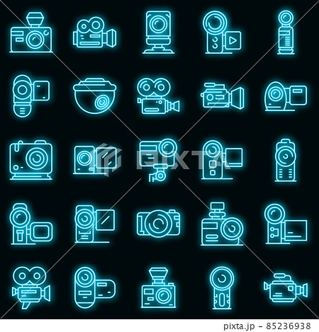 Camcorder icons set vector neon 85236938